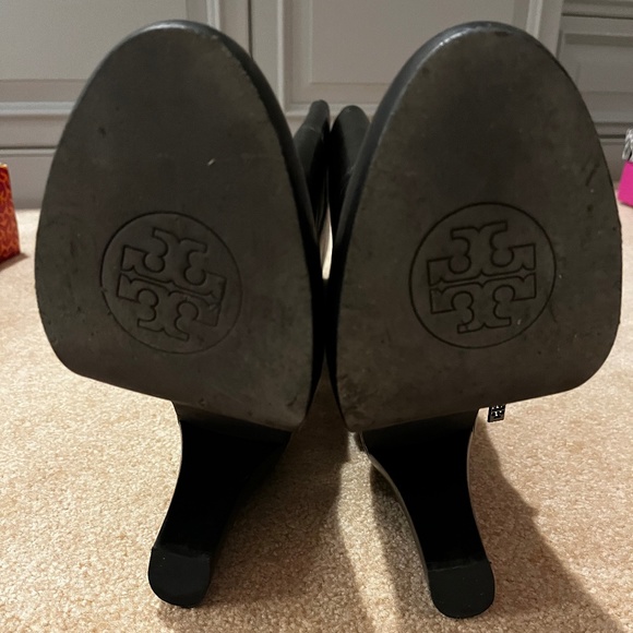Tory Burch Black Heeled Boots - Picture 3 of 4